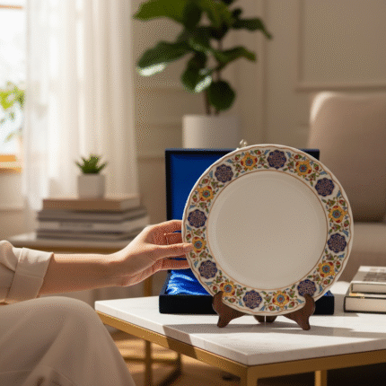 Plaket Porselen Tabak 25 cm Kadife Kutulu 02