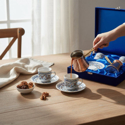 İkili Cezveli Kahve Fincan Seti Topkapı Dekor SM