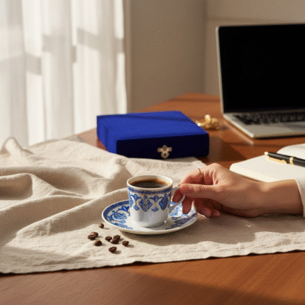 Tekli Kahve Fincan Seti Altın Yaldız Dekor 01-SM